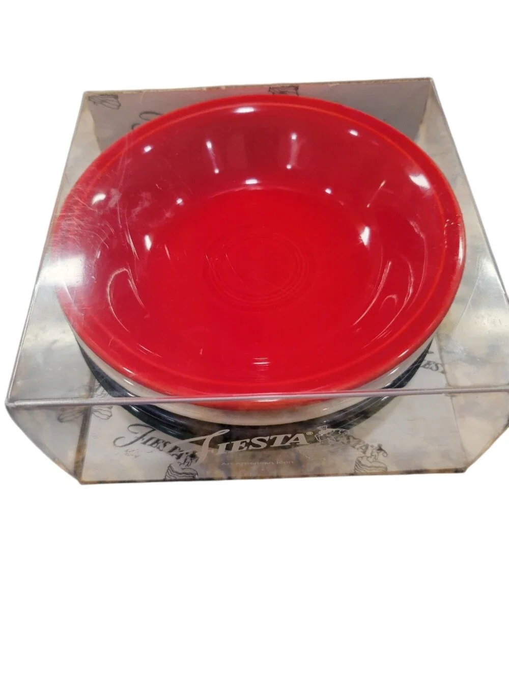 Fiesta Ware 4-Piece Fruit Bowl Set Evergreen Scarlet Cobalt White NWT